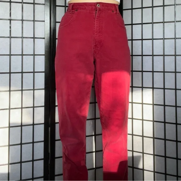 High Rise Red Jeans - Picture 1 of 6